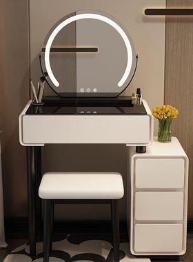 卧室梳妆户台2025新ZIF款头柜真岩板一体化床妆桌现代约简小型化