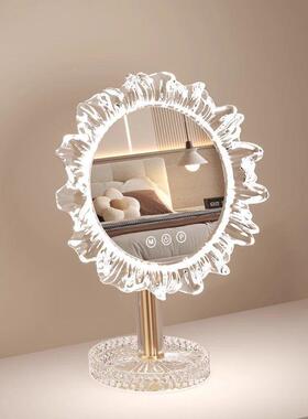 亚d克力梳妆台太阳镜子智能化妆镜面发光l桌e卧室妆台646式梳镜