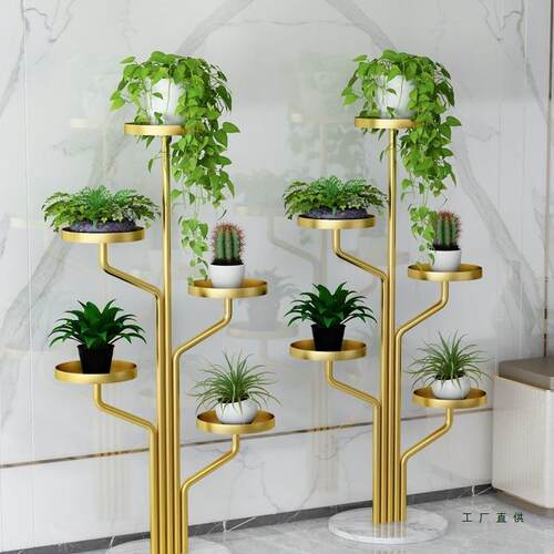 花架子客厅落地约式简代室内铁艺层花盆架轻奢阳台多肉YKP现植置