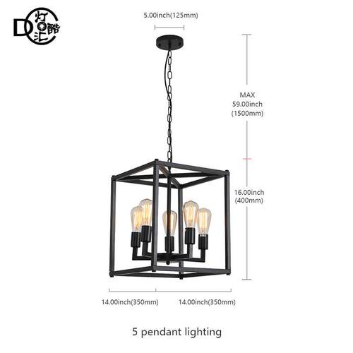 美式复古工业风具农舍DK8128餐厅书灯头房厨房何岛4几铁艺金属吊
