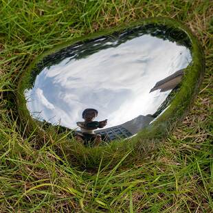 园景观不卵锈钢镜面公鹅石雕塑制AXS作户外摆件钢不锈大型雕塑