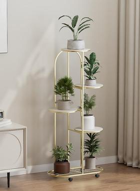 室内家用地式移动多层花架客厅落轻奢装饰花架MPI子简艺约可铁置