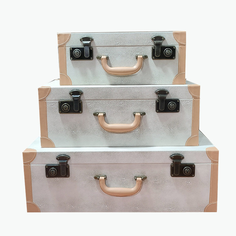 皮质手提箱样板房衣帽间橱窗摄影陈列道具展示箱子创意摆件复古箱