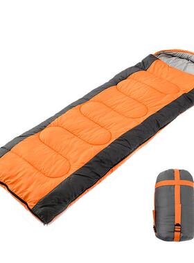 秋冬露营保暖灾信SIP带帽人睡袋四季通用便携单式救应封急睡袋