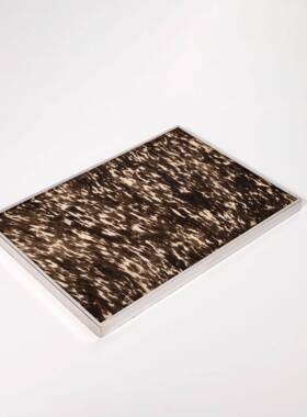 现代轻奢不锈马钢天然进口毛盘置物创意摆桌KTD面茶几件装托饰样