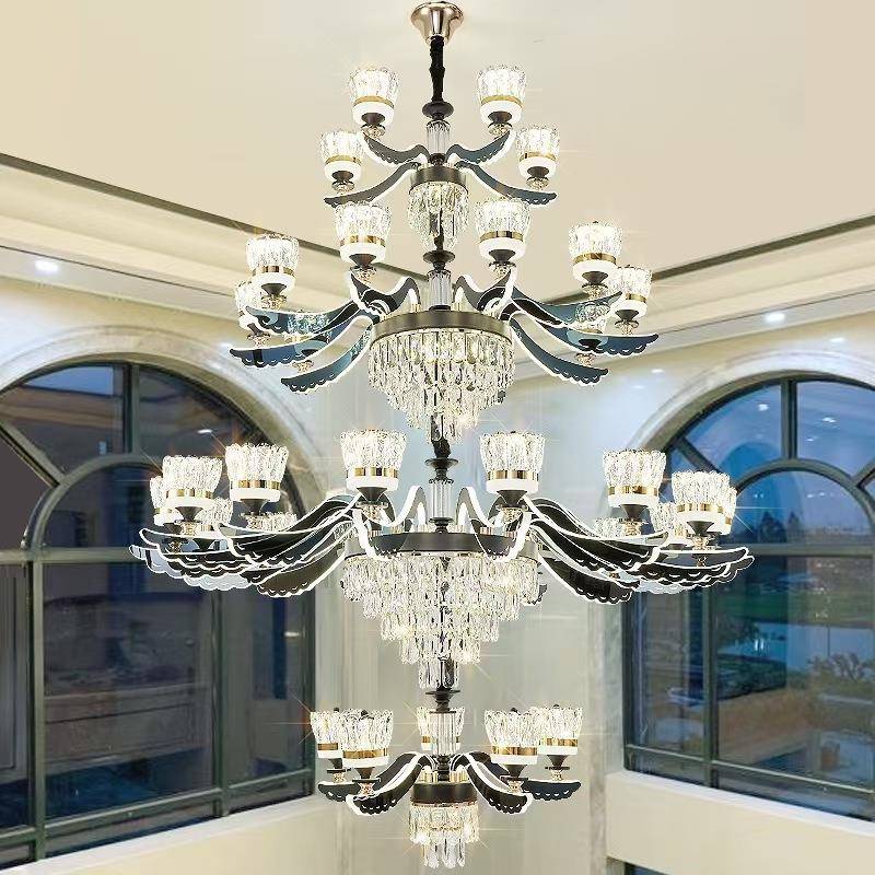 224670新款年客0厅吊灯后现代晶吊灯欧式轻奢主灯高档大气别墅灯