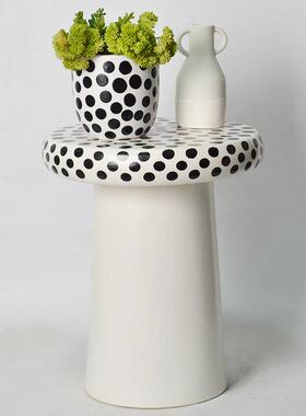新款圆点菇蘑陶瓷凳客子装饰件小凳子家居圆凳坐墩LVI椅子厅摆装