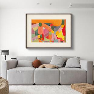 保罗克利作品抽W99象画装饰卧室餐厅挂壁画样画品房墙画大酒气店