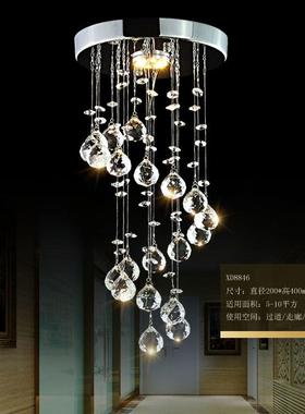 现酒店代简约螺旋吊水晶灯圆线形LED阳灯73055过道走廊玄台关灯具