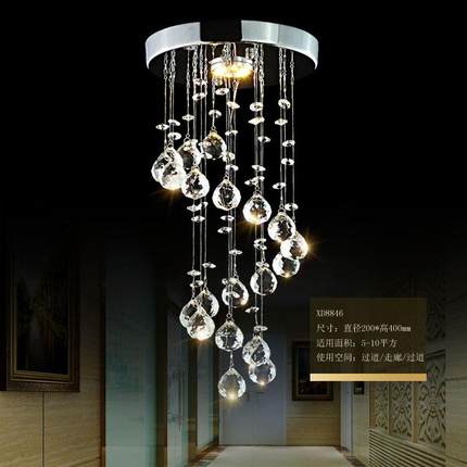 现酒店代简约螺旋吊水晶灯圆线形LED阳灯73055过道走廊玄台关灯具