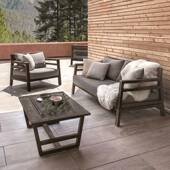 柚木户外庭沙发组合别墅院防腐木室QLT家休闲民宿具售楼部外沙发