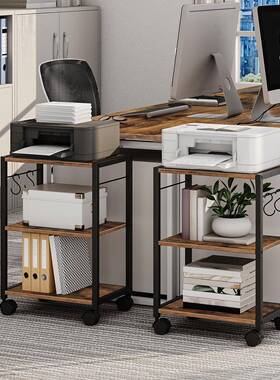 打打印机支架,台3层下滚动Hk-113车带储物架,重型印轮机桌带子办