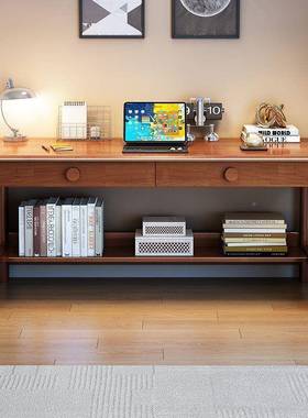 家用全木窄书桌宽40电/60QSX实CM出租屋卧室写字体桌脑桌学生一桌