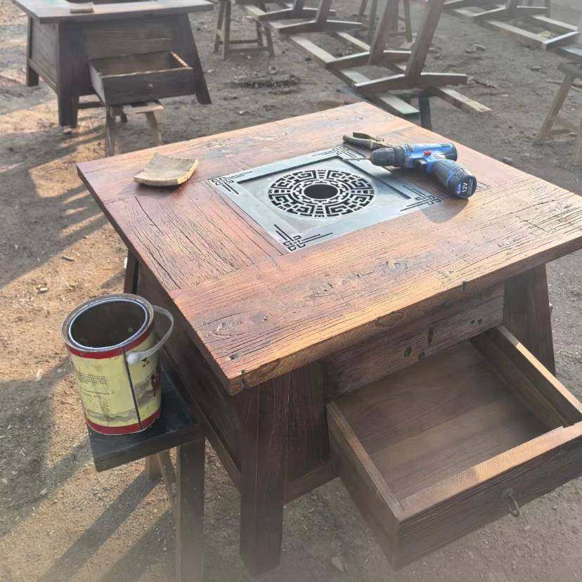 正方形火入炉式双层F786J7JT炉嵌芯围炉煮茶桌子木墩子烧烤炉碳冬,家居饰品,装饰摆件,淘宝优惠券,粉丝福利购,淘宝优惠卷