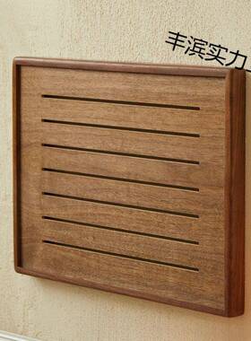 遮胡电表箱木装饰画桃网弱电箱盖板多丰滨实力媒体挂画实木电闸配