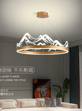 LED后现师代轻奢环客厅山水126别式墅复餐厅卧室设计样圆板房吊灯