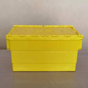 ZHK永清黄县色品药食超房斜插式带盖物流箱烟草市周转冷链塑料箱