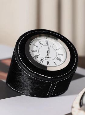 北欧风格马毛创意时钟梳摆轻客厅书房SDB妆台奢卧室件床头柜座钟