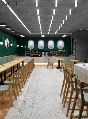 西餐厅奶茶组店座甜品汉堡店靠墙沙发咖啡厅卡快LJ-50577甜品店餐