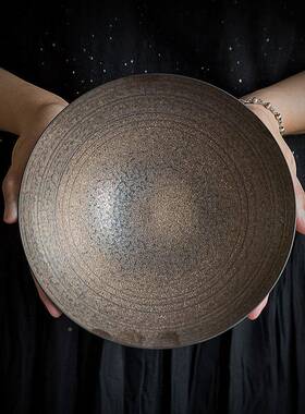 中式手工鎏金釉承壶承手铁釉茶茶陶瓷茶壶托盘功夫具作储DBL水干