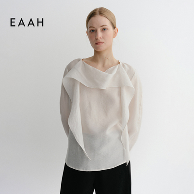 EAAH 韩国品牌 女装2026春夏轻熟风荷叶边衬衫女简约造型感上衣