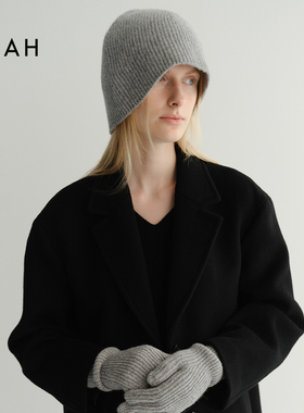 EAAH 韩国品牌 25秋冬极简风羊毛针织帽女秋冬保暖毛线帽