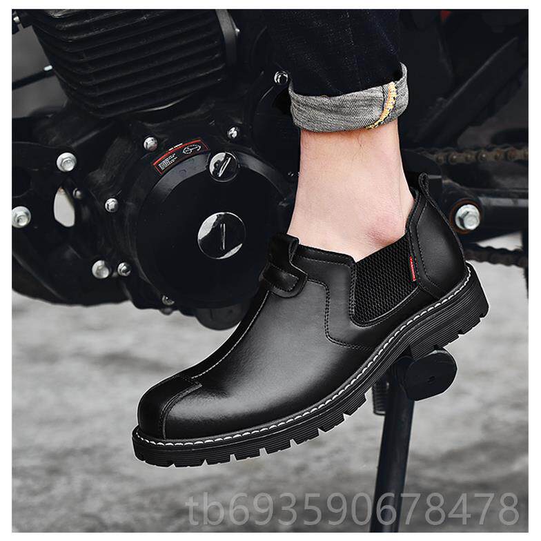 正品2022春季新款潮流版真韩皮头懒人一脚蹬工装闲防滑大男士休皮