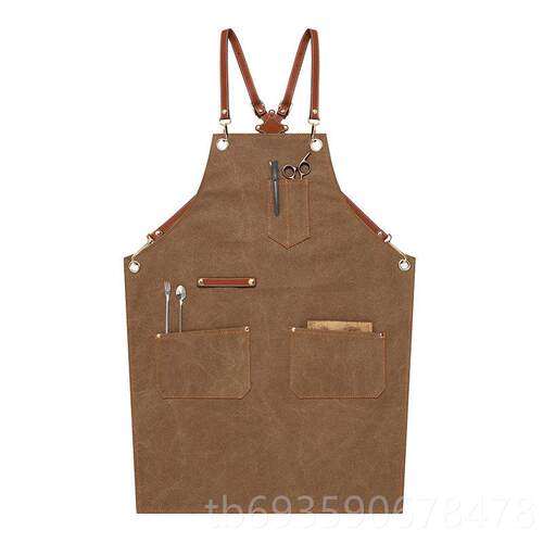 正品仔甲美专围裙咖啡师理发师背带工作服中餐厅烘焙牛店用定制lo