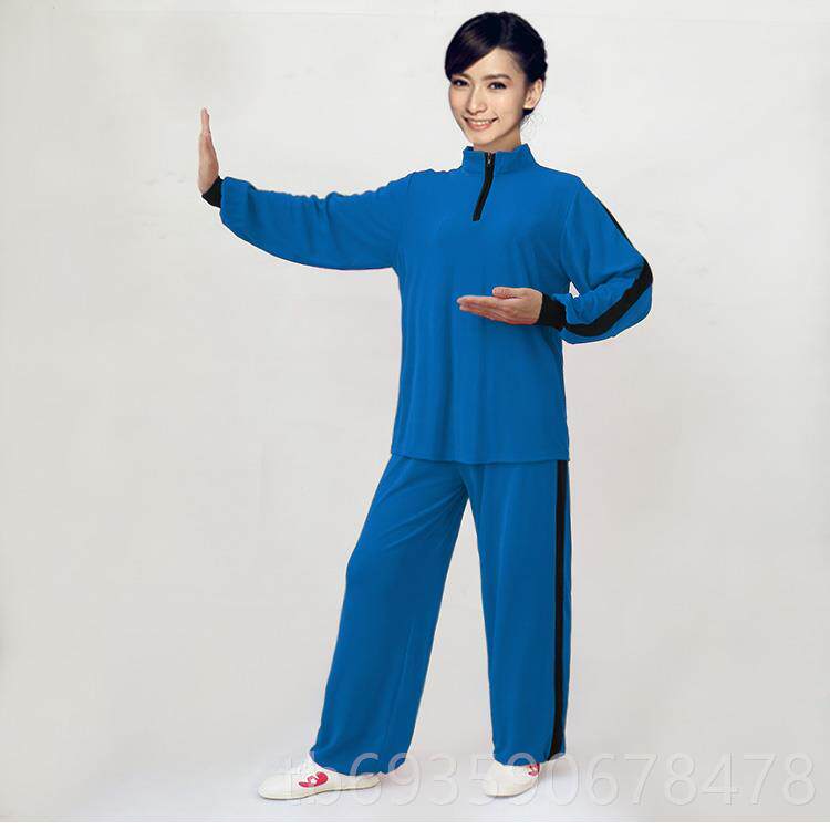 正品家直销夏季弹力木冰领丝木兰服女 春秋立男款太极服兰拳表演
