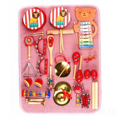 正品奥尔音夫打乐器组合手击拍鼓木质沙锤摇幼儿早教乐区角玩铃具