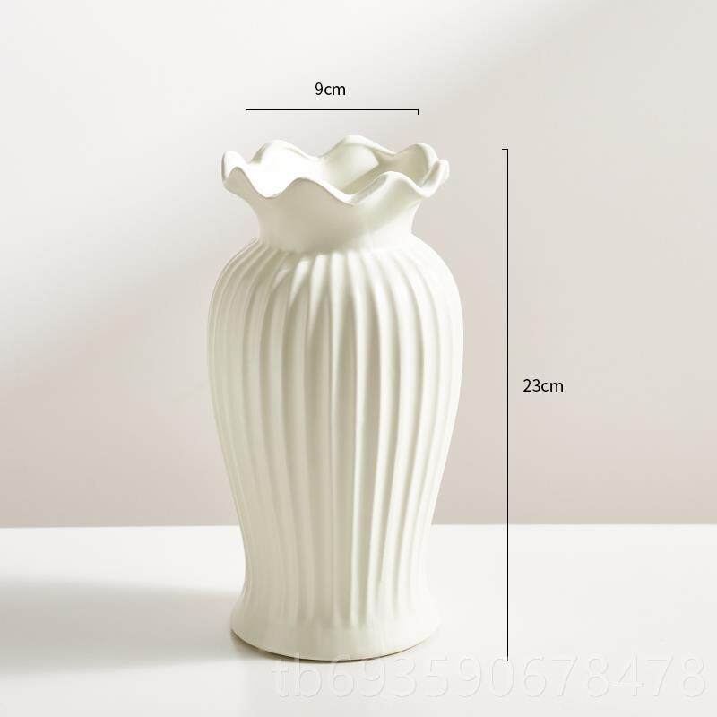 正品瓷花瓶花摆件客厅陶插花水浮培鲜网红覆古简约高级感法式雕奶