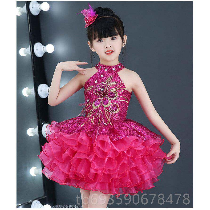 正品六一儿童裙蓬蓬表演服装亮女童主公裙舞蹈服现代舞纱裙演出片