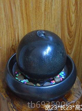 正品欧式陶瓷喷泉流水意加湿器蓝色面摆件家客居厅桌创水景工艺品