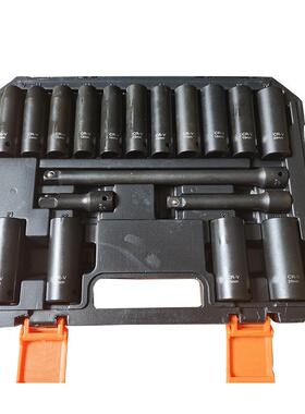 18csp风炮套筒1/2寸外角18件套加深套筒现货10六-2m4m套筒套装