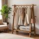 衣用架落立实木衣帽架卧室简地易衣服晾衣架架子家式 挂衣无品牌