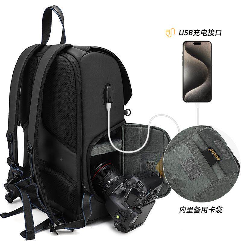 单反双肩相机包防水防盗大影容量皮机膜户料无人包外包双468肩摄