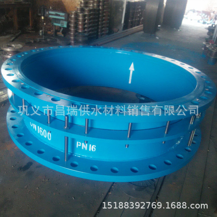 钢制防拉脱限位伸缩接头S313三盘连接伸缩器钢制双法兰伸缩接头
