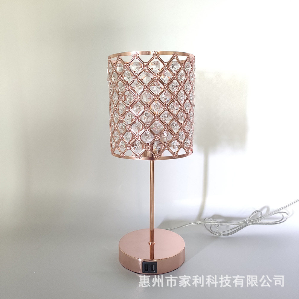 外贸货源欧式卧室床头时尚创意水晶台灯现代简约温馨婚庆装饰灯具