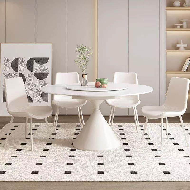 油风旋转奶板餐桌家用小型岩轻奢现代户简约伸缩可变圆桌2000625,商业/办公家具,餐桌椅系列,淘宝优惠券,粉丝福利购,淘宝优惠卷