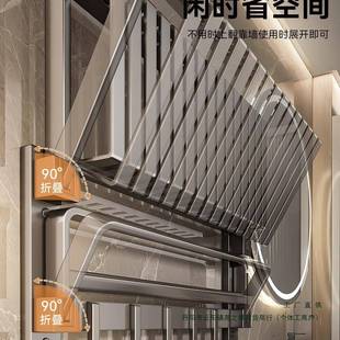 毛巾架免孔卫毛生间置打物F997TT56架巾挂杆浴室厕所墙上挂壁式 浴