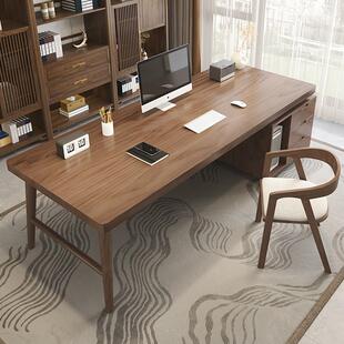 电全实木桌带抽屉主机柜办公桌见描述老板桌用家大书桌学习长脑条