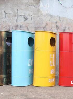 复古工业大风艺垃圾桶户外号个性厅美式Kiaj7jmZ做旧创意酒吧铁餐