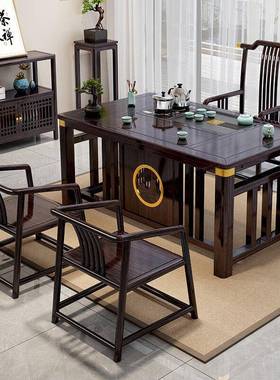 GAJ新式仿古阳台茶几实木茶功桌组合家用茶椅中桌一体一整套夫泡