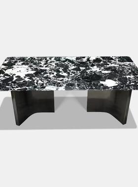 奢石餐大豪宅别墅大TRCZ008客厅样板间天然拿桌破仑黑理石长家方