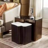 轻奢简异约发边几后低现代客厅小型创DUM意高组沙合角几金属形角