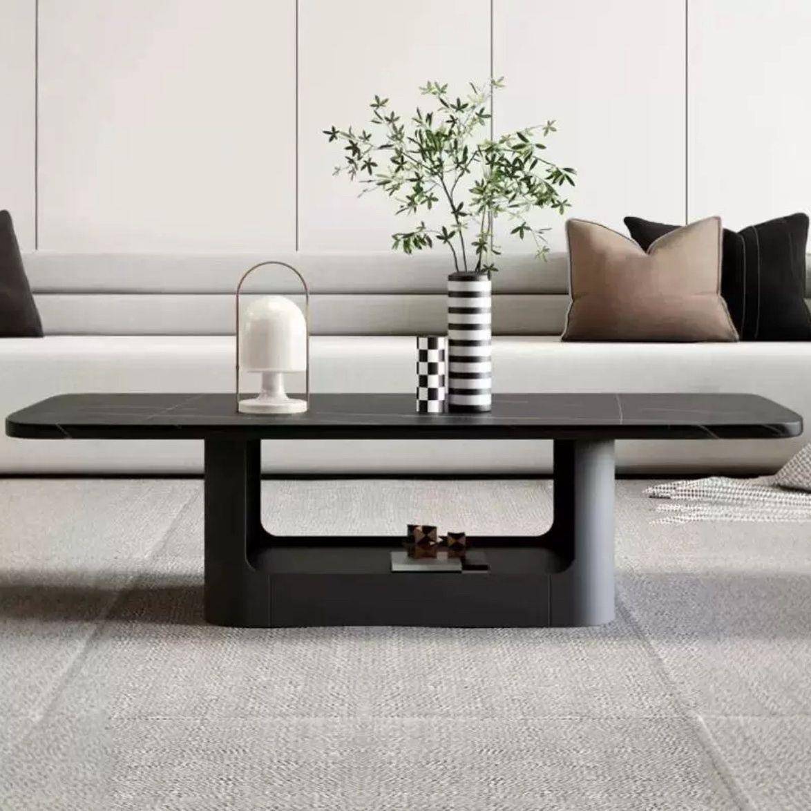 客长方现代岩板茶几简约厅家形用意茶式极桌BSI轻奢办公室小户型