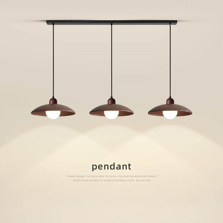 日式复古吊灯胡桃餐厅卧室民餐宿MD-01-18茶木室桌飞碟卧饭厅吧台,家装灯饰光源,智能吊灯,淘宝优惠券,粉丝福利购,淘宝优惠卷