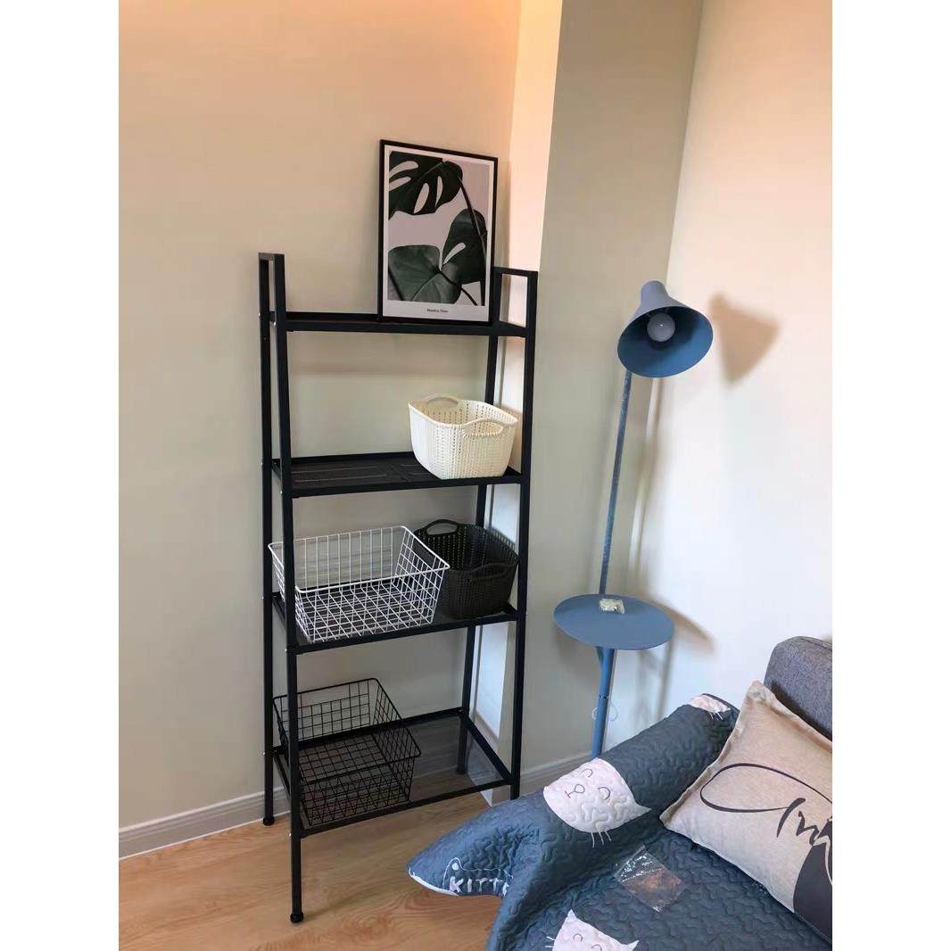 欧阳式置物架书架落地F96JJS69卧室铁艺收纳厨房梯储物架台架多层