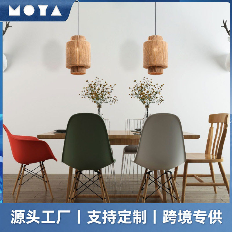 复古乡村创意伸缩花瓶藤艺麻绳编织灯具吊灯