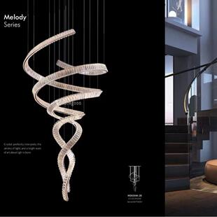 复式 楼水晶大吊灯别墅中空大厅楼梯间现做灯具广东非标灯具工程